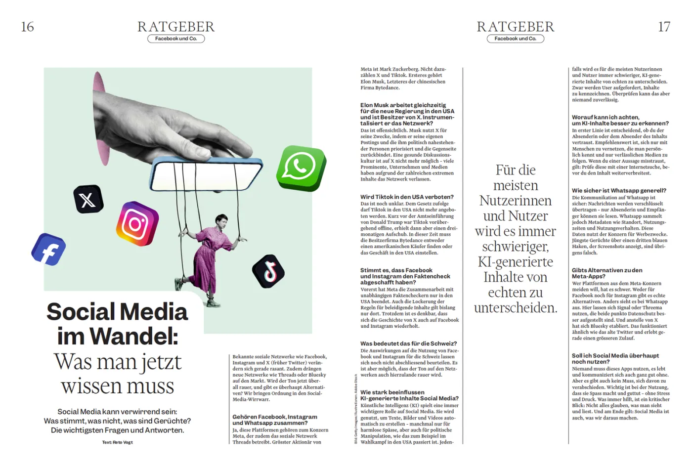 Social Media im Wandel: Artikel im MIgros-Magazin Migros-Magazin